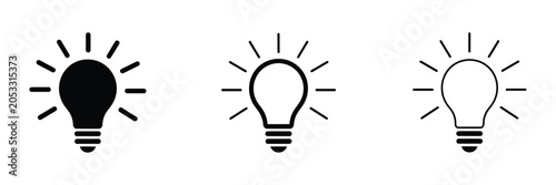 Bild auf Leinwand Lightbulb idea icon set innovation creativity and solution concept vector illust