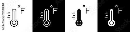 Foto Fahrenheit black and white icon design concept