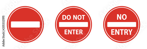 Fotografía No entry sign icon representing forbidden access restricted zone warning and saf