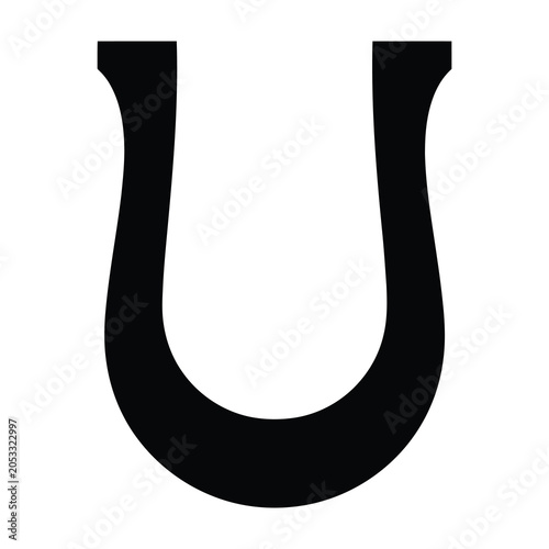 Photos Black horseshoe silhouette isolated on white background for good luck symbol ico