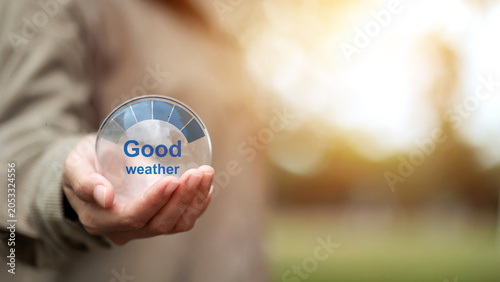 Fotografi Good Weather Forecast Concept with Positive Climate Conditions and Outdoor Envir