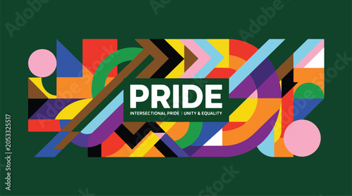 International Pride Unity and Equality Geometric Banner Design