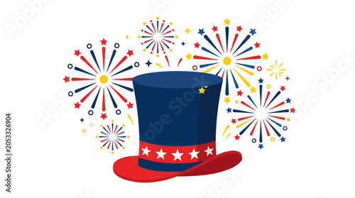 Photos Uncle Sam Hat with Fireworks, American Celebration