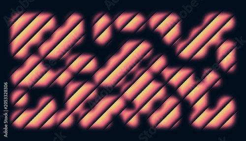 Abstract diagonal striped background with grainy texture and pink yellow gradient glow