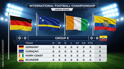 International football championship group stage table