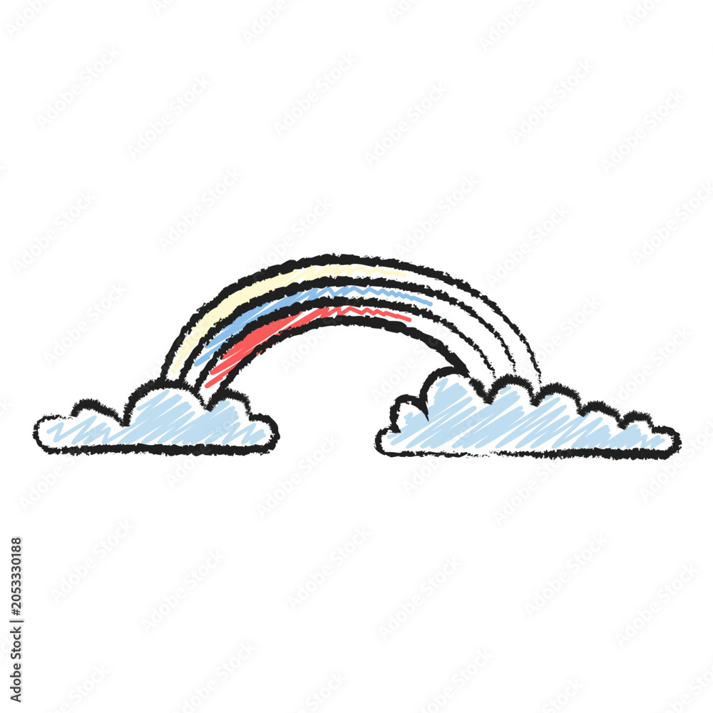 Fototapeta premium Scribble Minimalist Hand Drawn Rainbow