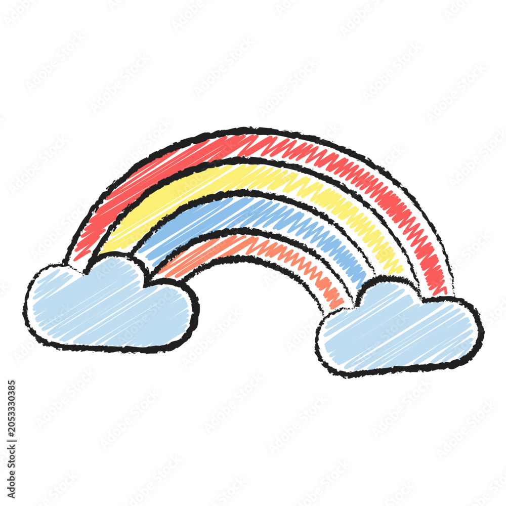Fototapeta premium Scribble Hand Drawn Rainbow With