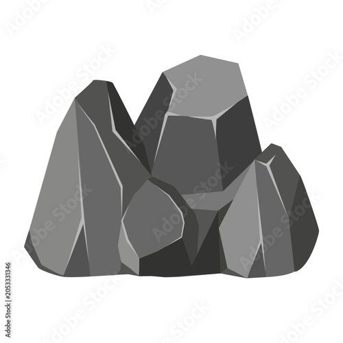 Group Of Grey Rocks Illustration