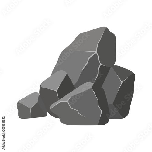 Pile of Grey Rocks Illustration