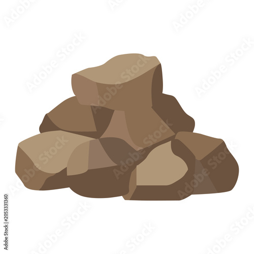 Pile of Brown Rocks Illustration