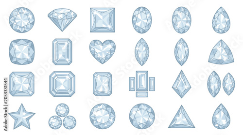 Collection of various precious gemstones.