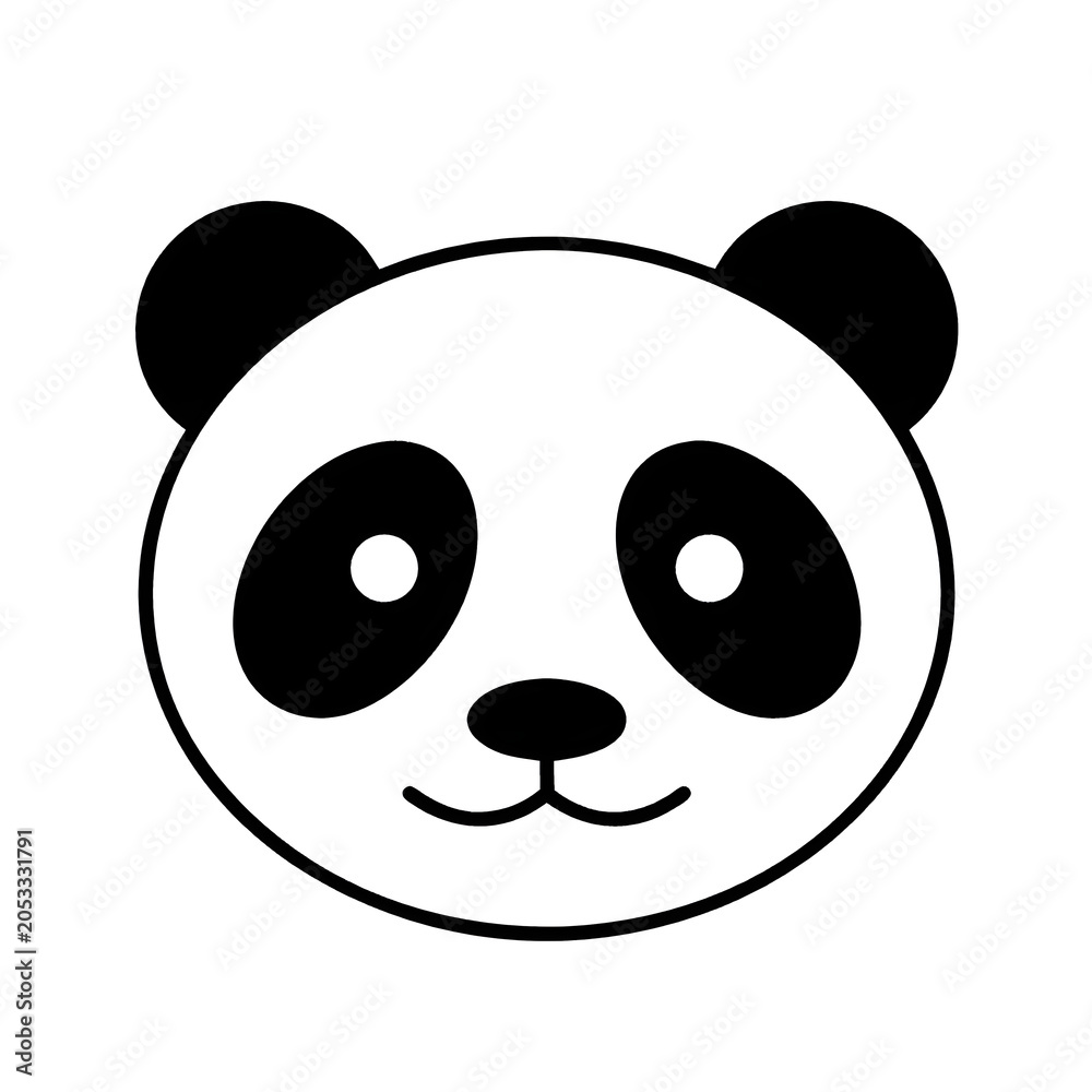 Fototapeta premium Panda Face Vector Illustration