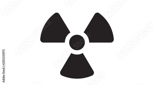 Bild auf Leinwand Black radioactive hazard symbol on white background.