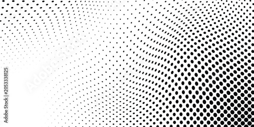 Monochrome halftone background with a gradient of dots creating a modern and minimalist design element EPS vector