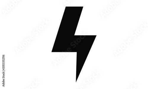 simple black lightning bolt vector design.