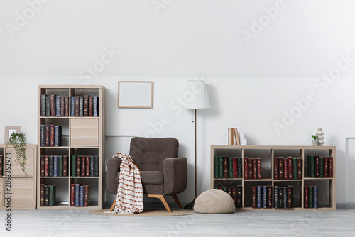 Cozy home interior with arm...