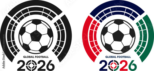 Cuadro en lienzo Global football 2026 official logo design soccer world cup