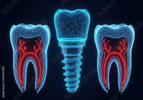 Dental implant with natural tooth cross-section