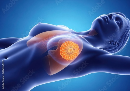 3d illustration of a human kidney with cyst