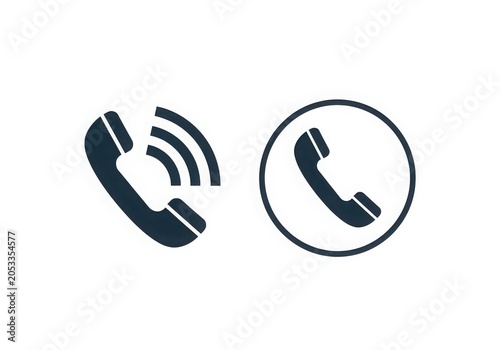 Minimalist phone and wireless signal icon set
