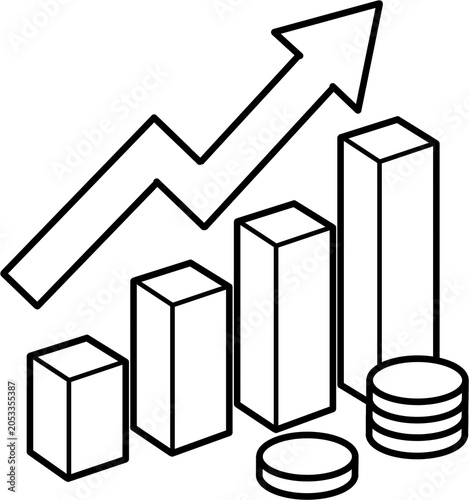 business graph with arrow