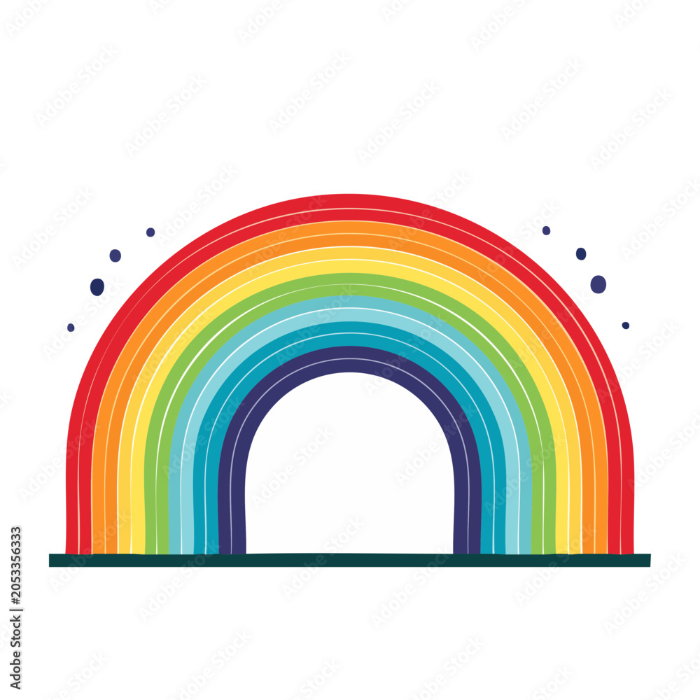 Fototapeta premium Colorful rainbow illustration with transparent background
