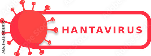 Bild auf Leinwand hantavirus illustration item in red