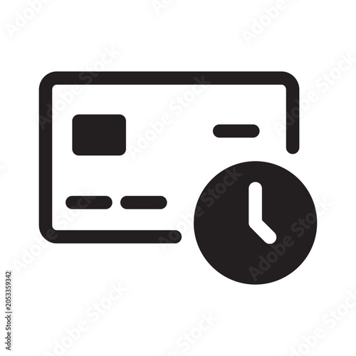 Cuadro en lienzo Credit card icon with clock for pending payment transaction.