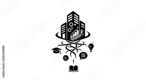 business education and technology concept illustration