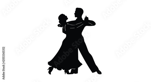 silhouette of couple dancing tango