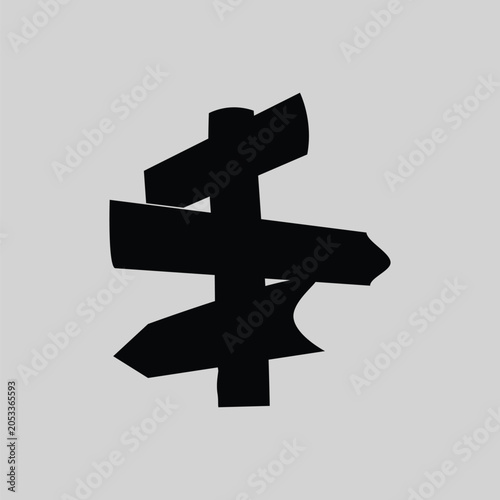 Bold Black Hashtag Symbol Vector Illustration