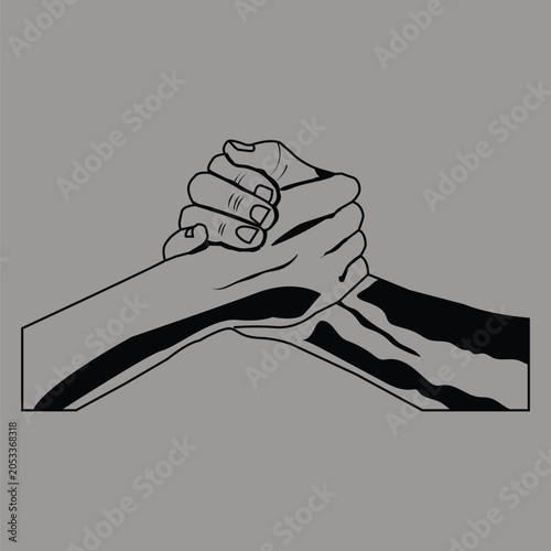 Handshake Line Art Vector Illustration