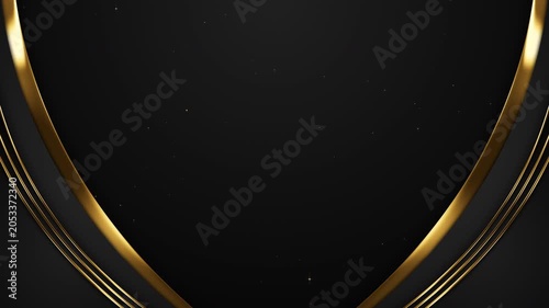 Elegant Wavy Gold Lines Abstract Black Particles Awards Trailer Titles Cinematic Openers Intro Luxury Background Loop