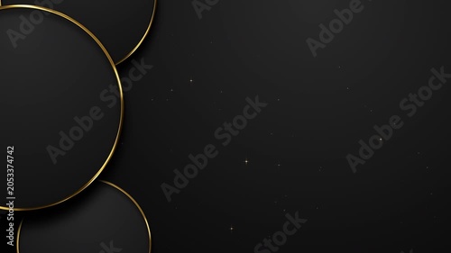 Dynamic Curved Gold Ribbon Abstract Dark Backdrop Particles Awards Trailer Titles Cinematic Openers Intro Luxury Background Loop