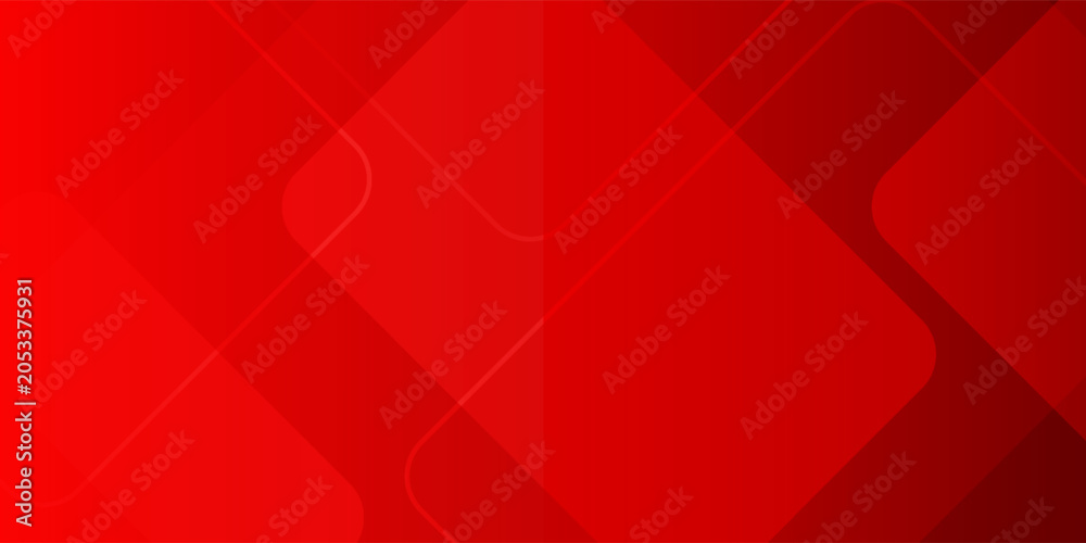 Obraz premium Abstract dynamic red geometric background vector with overlapping rounded squares and smooth gradient shadow effects for modern business banner or corporate presentation