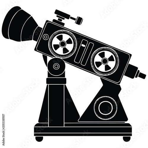 Obraz na plátně Industrial optical device for scientific research vector illustration