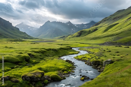 mountain landscape with river