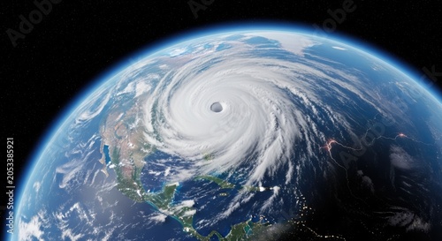 Massive hurricane swirling over North America from outer space