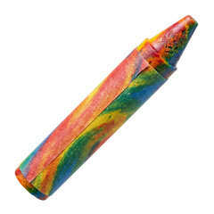 Vibrant rainbowcolored pencil with water droplets on transparent background