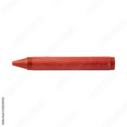 Red crayon isolated on transparent background