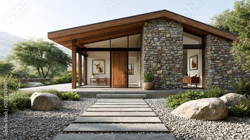 eco friendly rural residence with modern timber design and self sufficient vegetable cultivation area