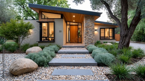 sustainable homestead property surrounded by edible plants and environmentally responsible design