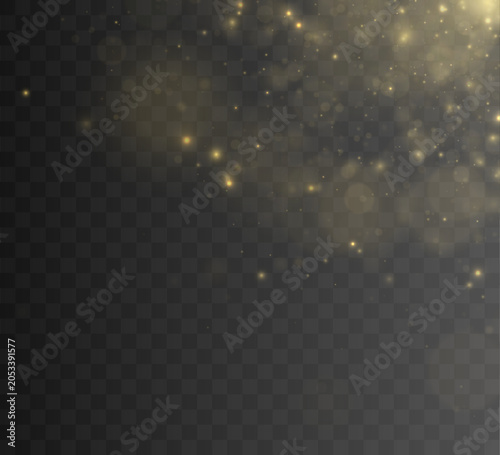 Fotografie Abstract golden dust texture shines with countless sparkling particles