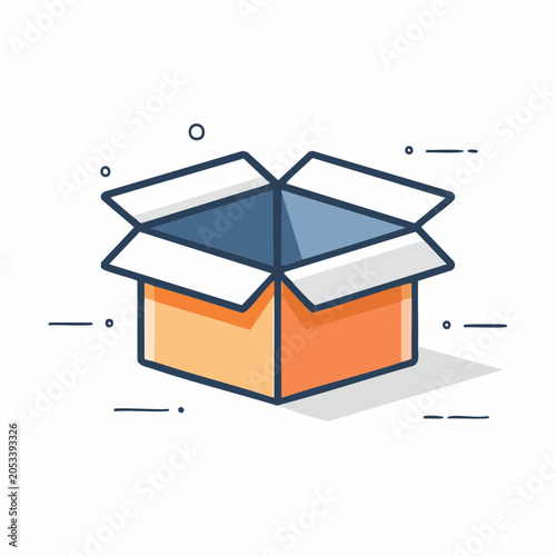 Open Cardboard Box Icon