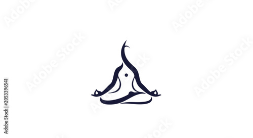 Tableau sur toile A minimalist graphic illustration of a person sitting in a meditative pose