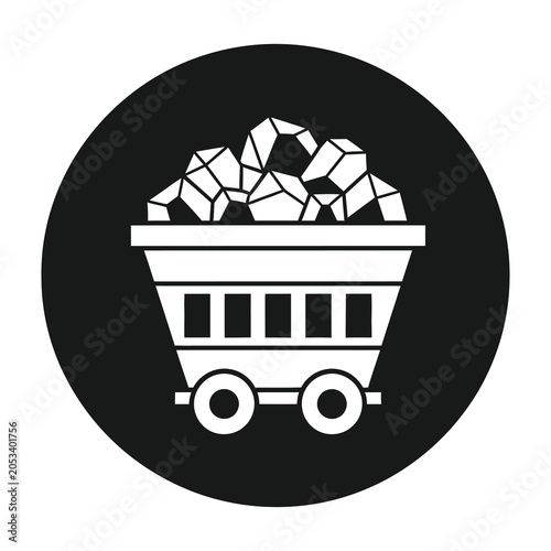 coal mining cart icon