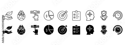 Obraz na plátně Corporate social responsibility icon set vector illustration