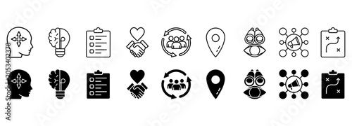 Tableau sur toile startup company icon set