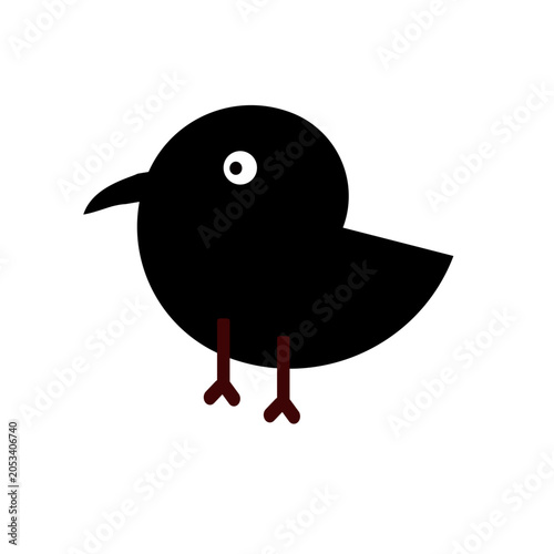 Minimalist Black Bird Icon Design