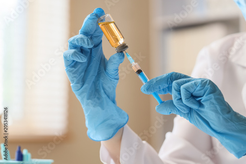 Medical professional in blu...